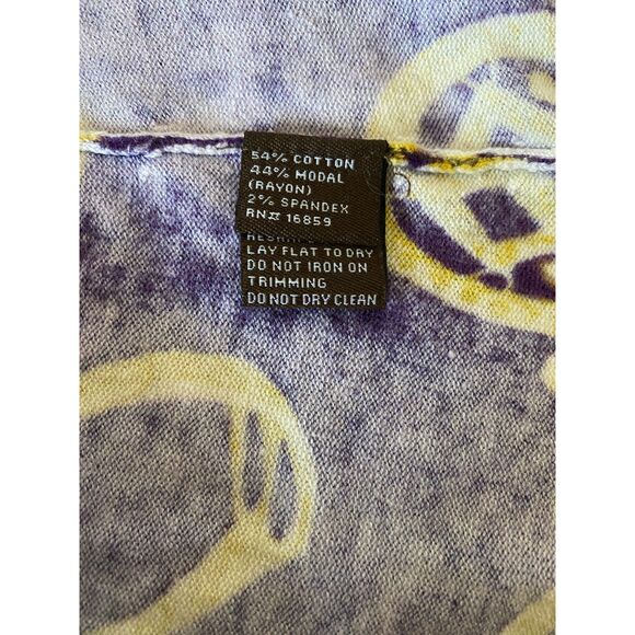 J McLaughlin Purple Gold Button Down Cotton Blend Cardigan Layered Sweater Sz XS - Picture 6 of 11